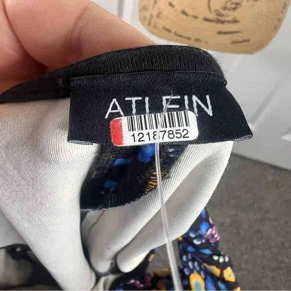 Sz 4 (36 Eur) Atlein Off the Shoulder Twist Floral Dress NWOT $684 MSRP - Picture 7 of 9